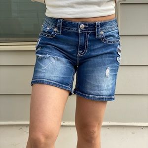 Miss Me Denim Bermuda Shorts